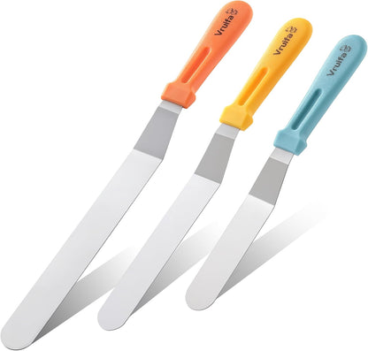Offset Spatulas, Icing Spatula for Cake Decorating and Frosting, 6",8",10"