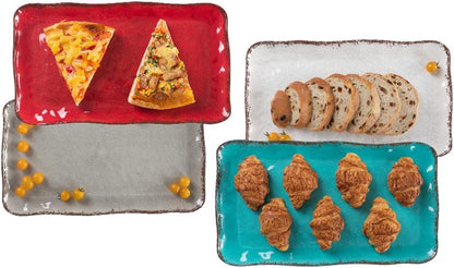 LEHAHA Grilling Prep and Serve Trays, BBQ Serving Platter, Melamine Serving Trays for Food, Set of 2, Great Gift for Father's Day, BBQ Lovers, Prefect for Chrismas Festival and Everyday use.