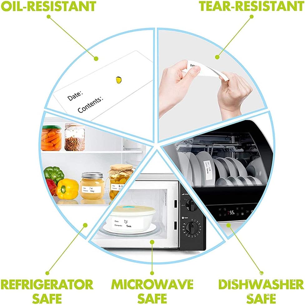 500pcs Kitchen Stickers Refrigerator Freezer Food Storage Date Content Labels For Container Bag Jar Packing