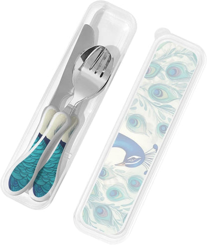 3-Piece Kids Silverware Set With Storage Case, Stainless Steel Reusable Children Safe Knife Spoon Fork Set Sugar Skulls Children Flatware Set For Kids Lunch Box