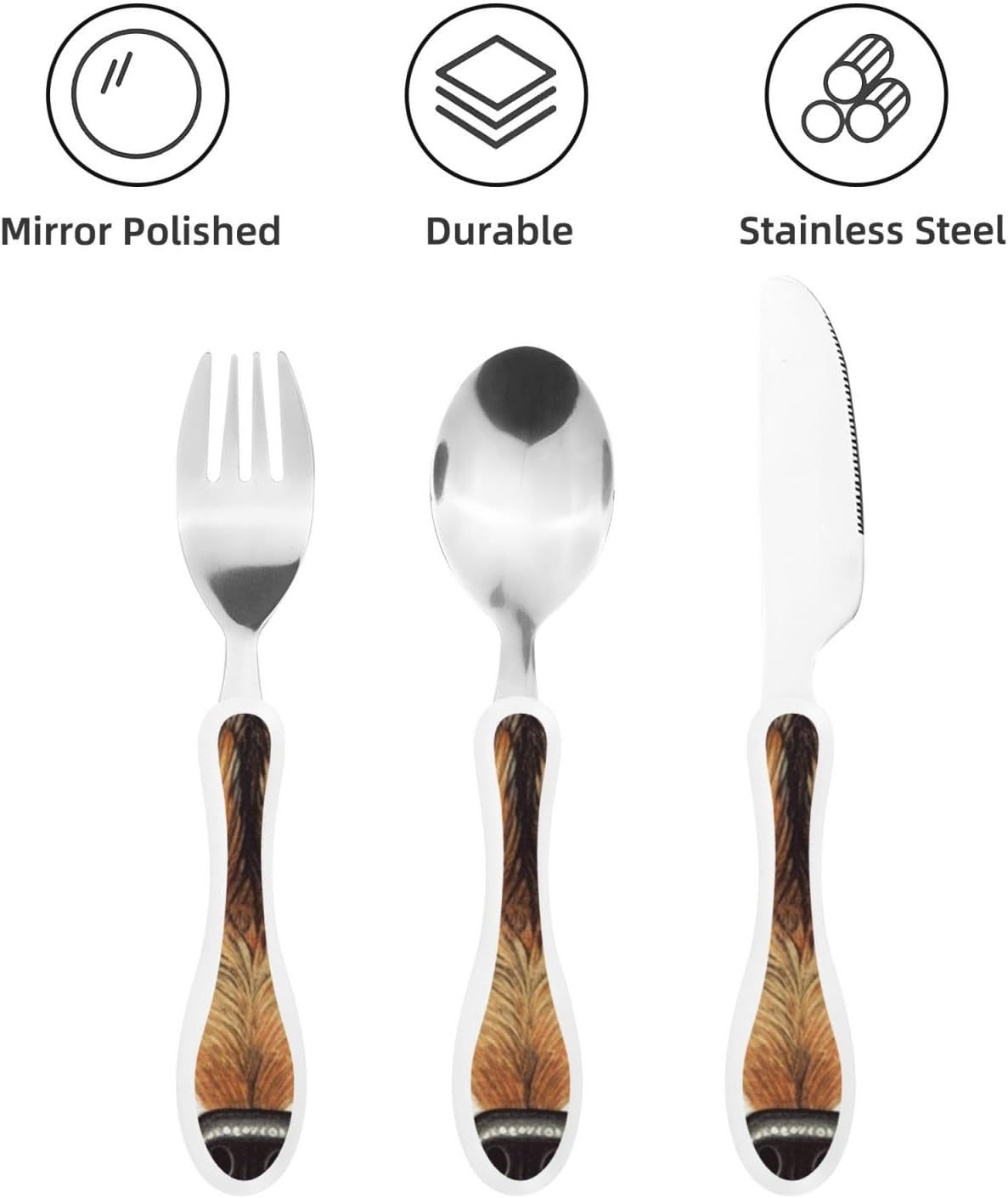 3-Piece Kids Silverware Set With Storage Case, Stainless Steel Reusable Children Safe Knife Spoon Fork Set Candy Children Flatware Set For Kids Lunch Box