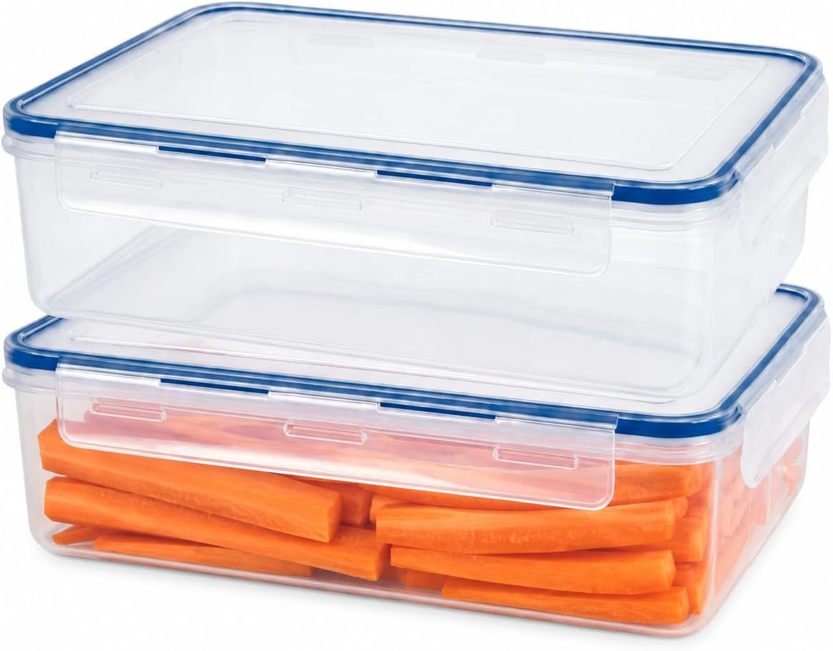 Tribello 250 oz Extra Large Airtight Food Storage Containers with SnapTight Lids – Clear, Stackable, BPA-Free Meal Prep Containers for Kitchen, Freezer & Pantry Storage