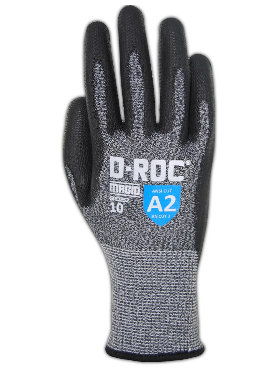 MAGID GPD252 A2 Cut Gloves, Polyurethane Palm, 12 Pairs
