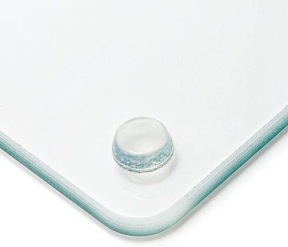 Okllen Set of 2 Tempered Glass Cutting Board for Kitchen, Non Toxic Clear Glass Chopping Boards with Non-Slip Mats, Easy to Clean, 16x12 & 12x8 inch