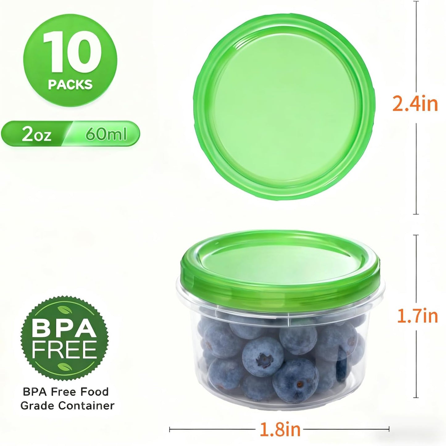 Airtight Food Storage Containers, Leakproof, BPA-Free, Stackable Kitchen & Pantry Organizers for Dry Food, Meal Prep, Snacks, Leftovers, Microwave, Dishwasher and Freezer Safe (10 Pack-16 Oz)