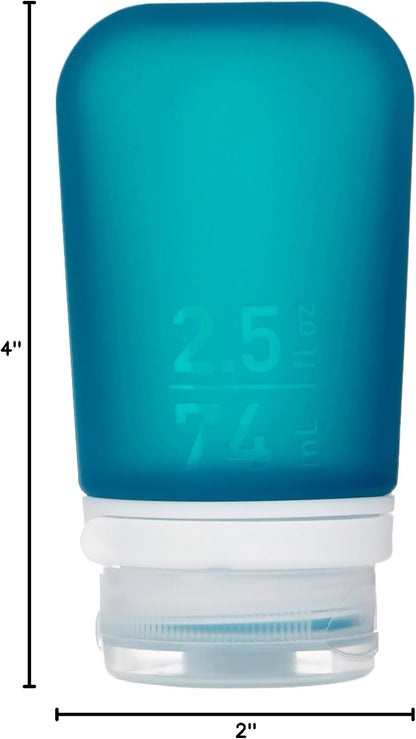 humangear GoToob+ (XL) | Refillable Silicone Travel Bottle | Locking Lid | Food-Safe Material | Blue, XL (6 fl.oz.; 177ml)