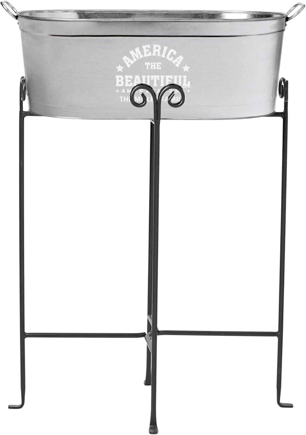 Let's Make Memories Personalized Beverage Tub - Custom Beverage Tub - Customize With Name & initial - Galvanized Drink Tub - 20 ¾"L x 11 ¾"W x 7" H - 5.5 Gallons