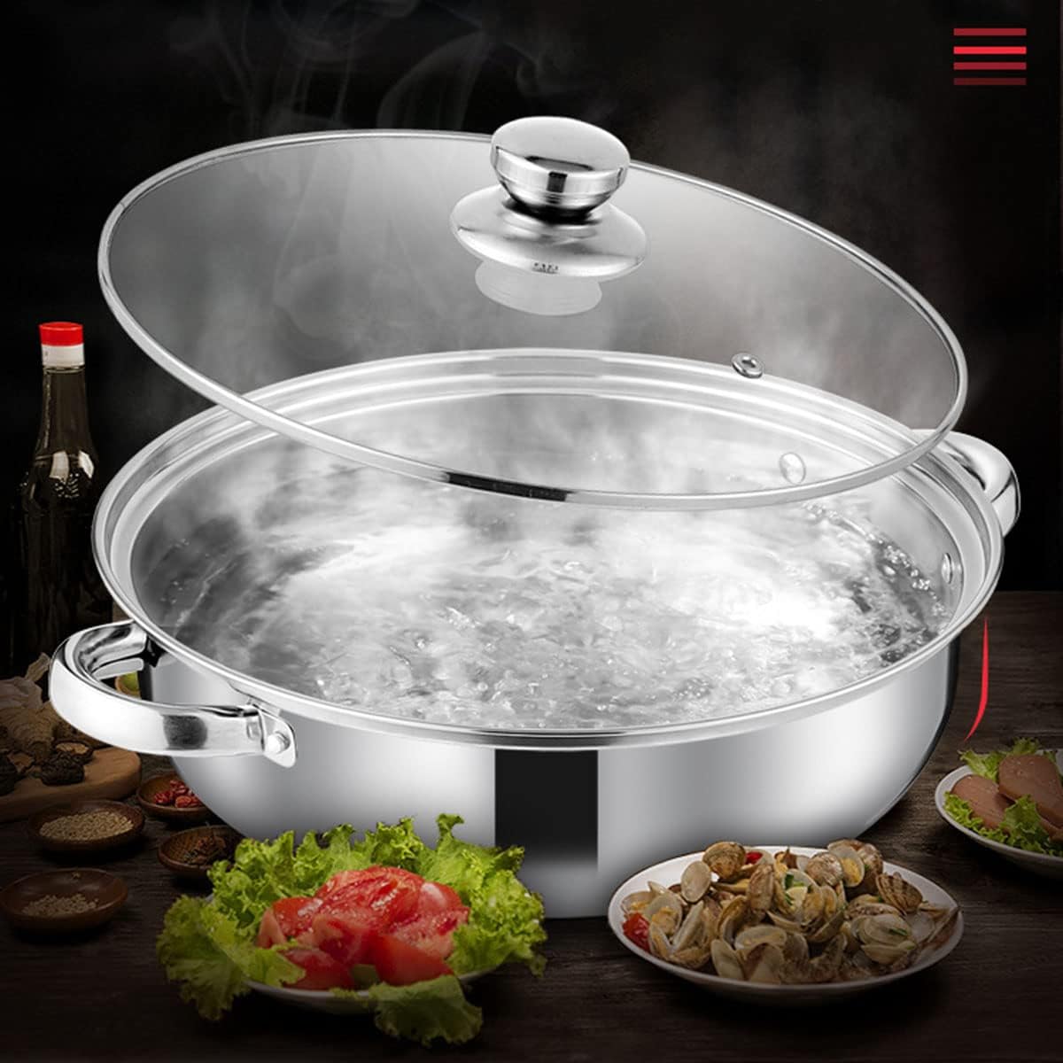 Steamer Pot for Cooking 11 inch Stainless Steel, 3-tier Multipurpose 18/8 Stainless Steel Steam Pot Cookware with Lid for Vegetable, Dumpling, Stock, Sauce, Food