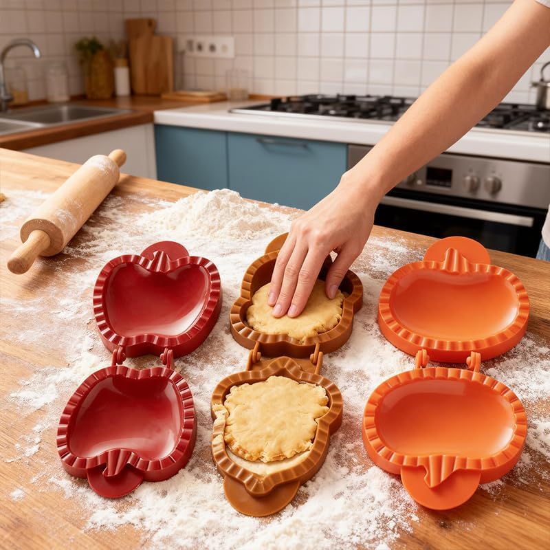Mini Pie Molds, One-Handed Hand Pie Maker, 3-Shape Cookie & Pastry Press