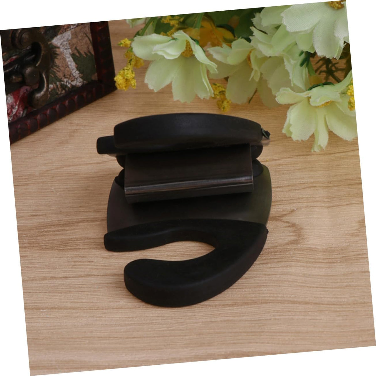 Pot Clip Spoon Holder, Stainless Steel Heat Resistant Kitchen Tool Black