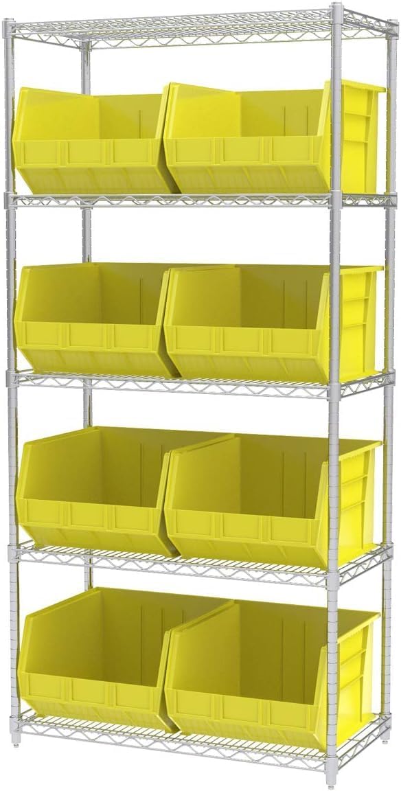 Akro-Mils 30270 AkroBins Plastic Storage Bins, Space-Saving Stackable Bins for Garage, Pantry, Craft Organization, 18" x 16" x 11", Clear, 3-Pack