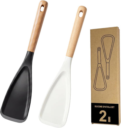 Silicone Cooking Spoon, Heat Resistant 600°F Spoonula for Nonstick Cookware