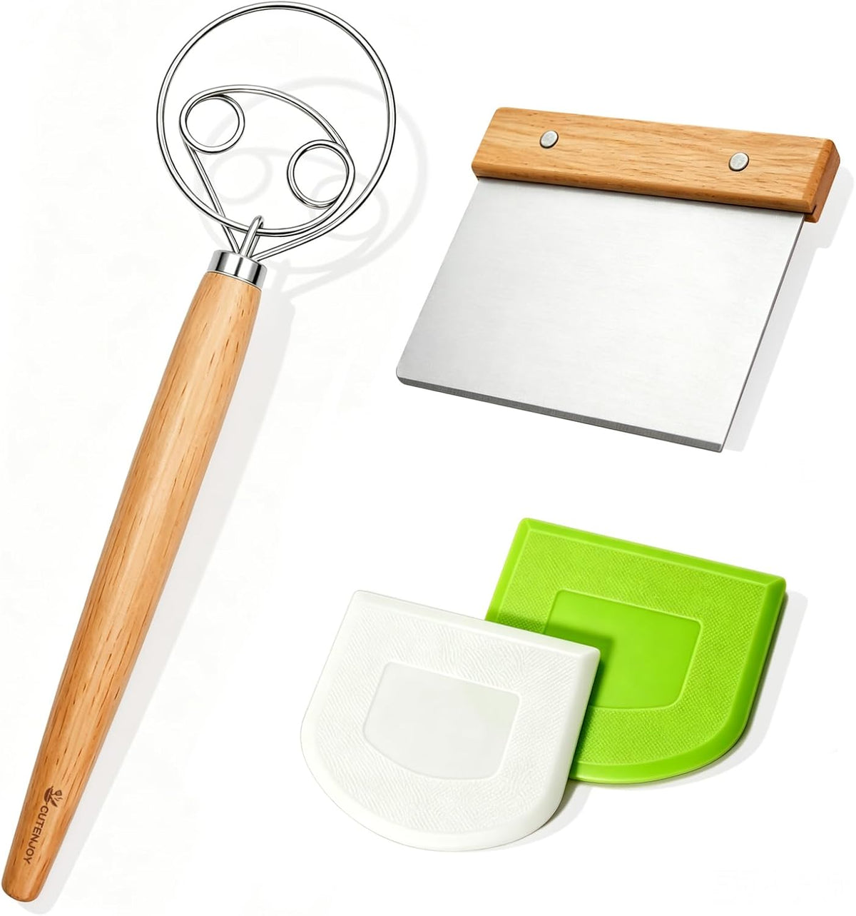 13-Inch Danish Dough Whisk Set, Sourdough Tools for Bread Making