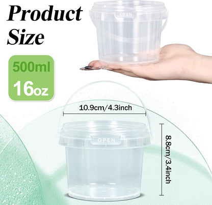 Leak Proof Plastic Containers with Lids, 10 oz Reusable Airtight PP Plastic Food Storage Containers, Freezer-safe Microwaveable Stackable Dishwasher, for Meal Prep, Soup, Snack (Clear, 12 Pack)