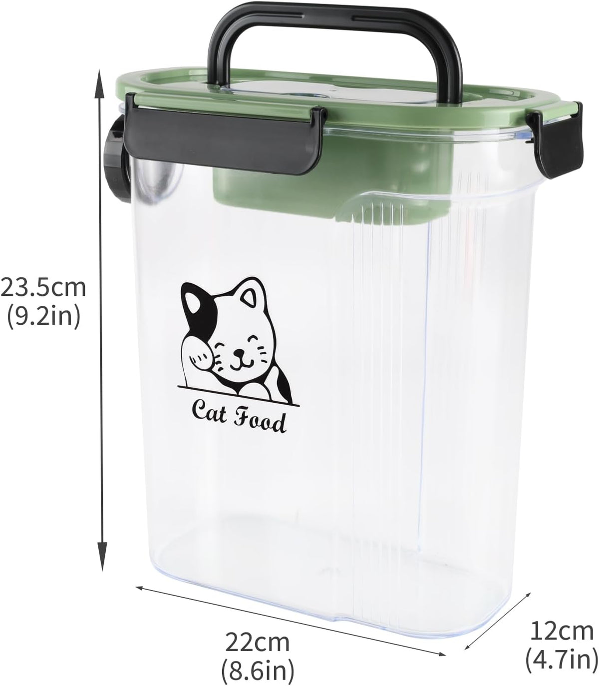 Cat Food Storage Container,Pet Food Storage Bin with Side Pouring Spout and Handle,4lb Cat Treat Containers Dry Food,Airtight BPA Free Portable Cat Food Holder Storage for Oatmeal,Rice,Flour