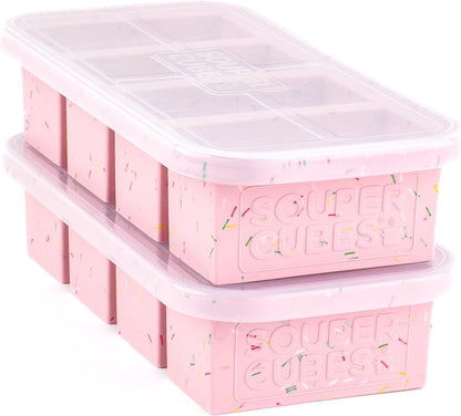 Souper Cubes 1 Cup Silicone Freezer Molds - Soup Cubes Perfect for Freezing Broth, Rice, Leftovers and More - Silicone Freezer Trays with Lids for Meal Prep - Aqua - 1-Pack
