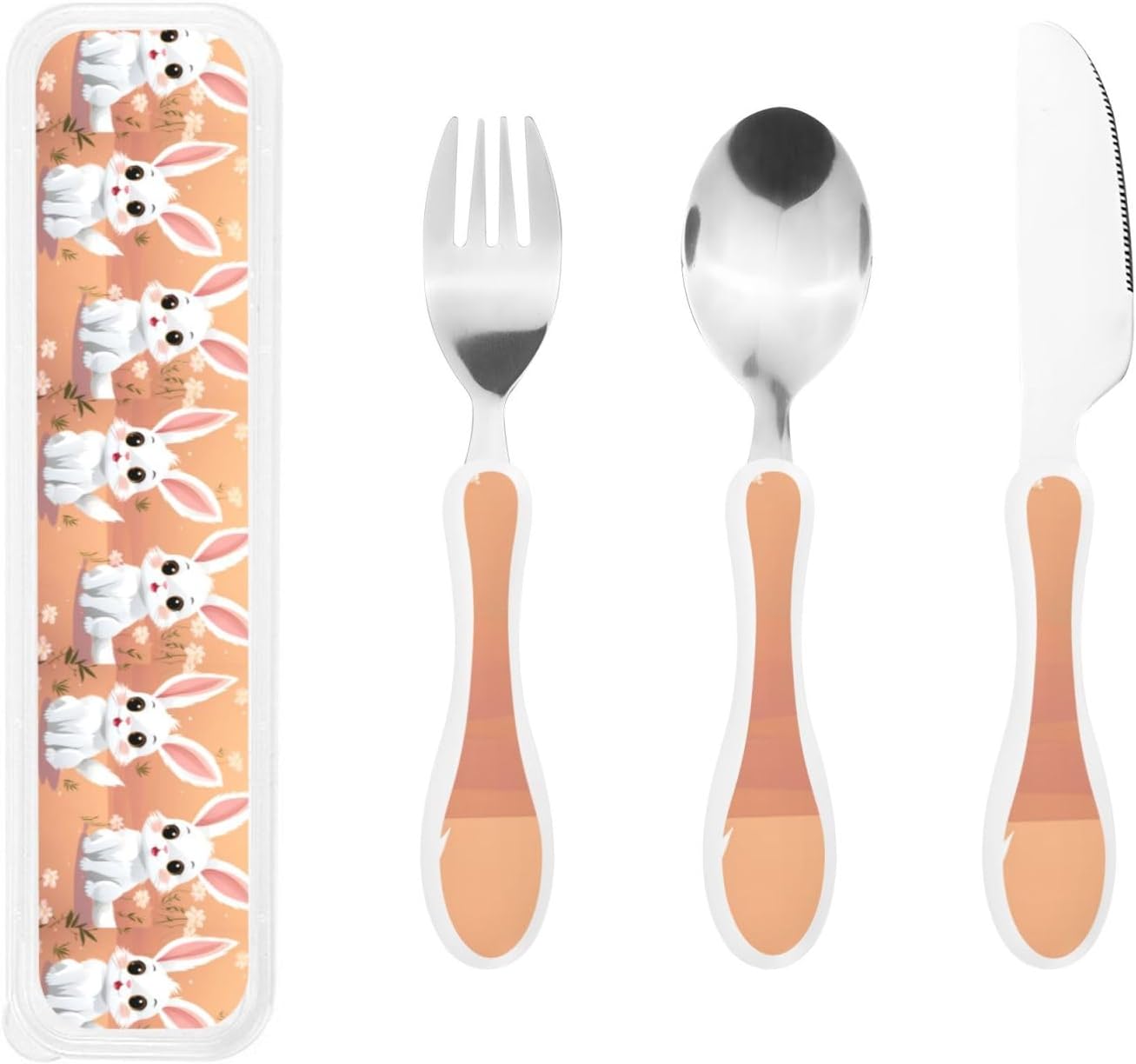 3-Piece Kids Silverware Set With Storage Case, Stainless Steel Reusable Children Safe Knife Spoon Fork Set Insects Love Children Flatware Set For Kids Lunch Box