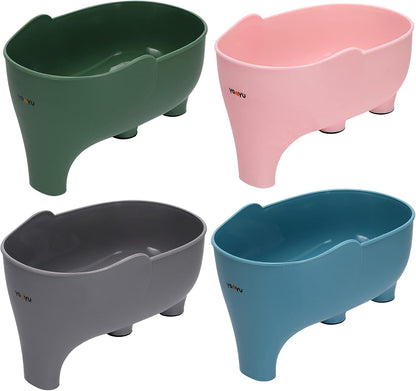 2PCS Vegetables Washing Basket Elephant Drainage Basket Fruit Basket for Draining Pasta Noodles Kitchen, PP Material, 22x14x10cm (Blue & Gray)