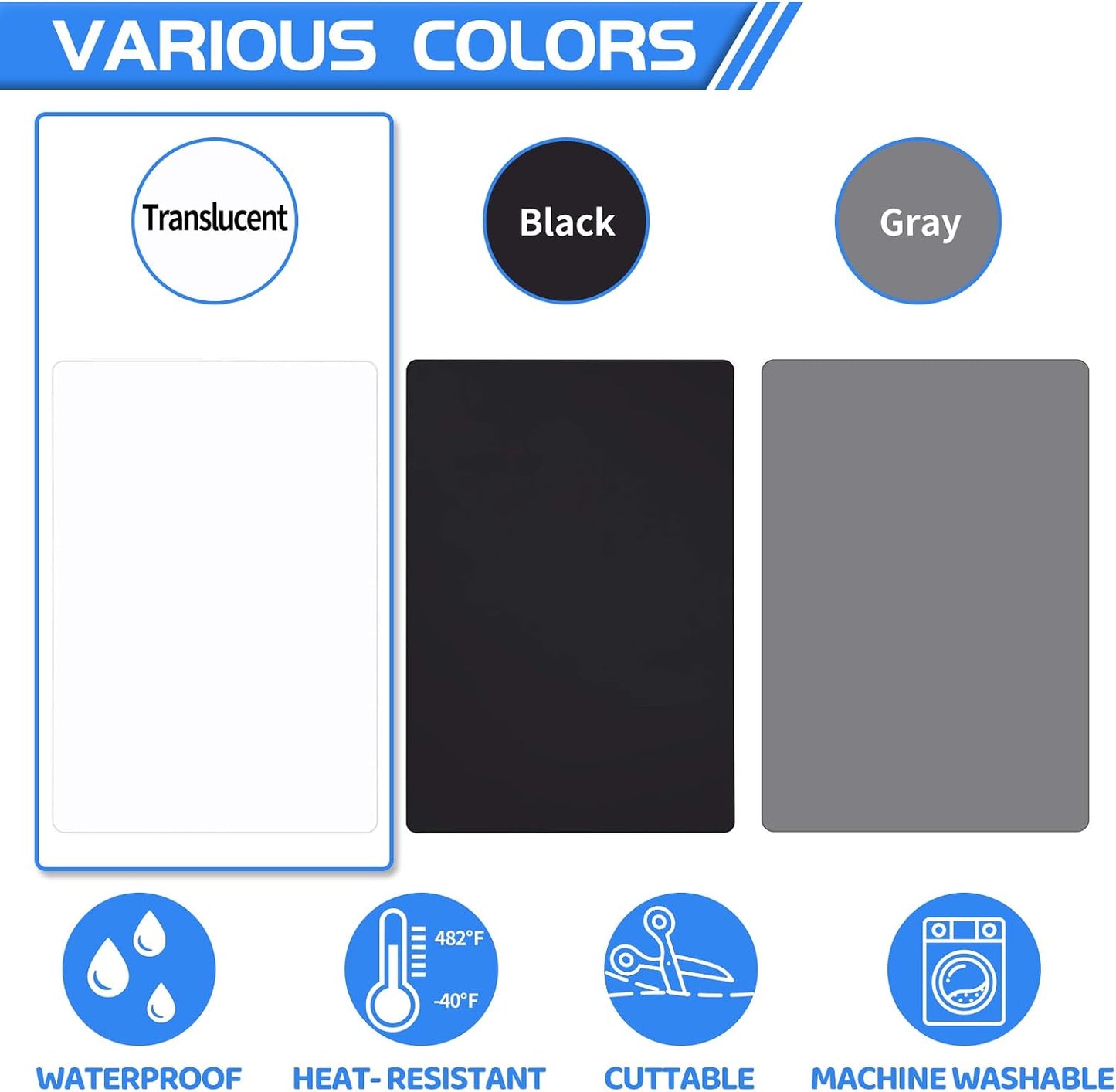 Warome Silicone Mat,78.7”x 23.6” Heat Resistant Mats for Countertop,Extra Large Countertop Protector Mat, Multi-functional Cuttable Kitchen Counter Mat, Silicone Mats for Kitchen Counter/Crafts- Grey
