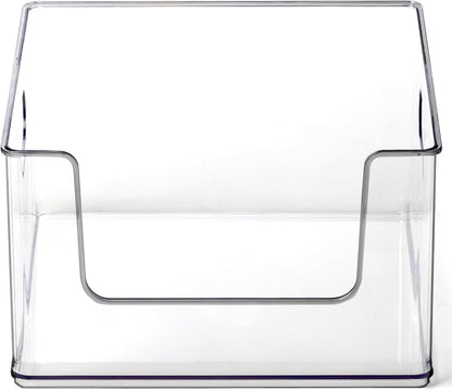 BINO | Stackable Plastic Storage Bins, Clear | THE CLARUS COLLECTION | Pantry Organizers and Storage Containers | Fridge Organizer Bins | Kitchen Cabinet Organizer | Medicine Cabinet Bin