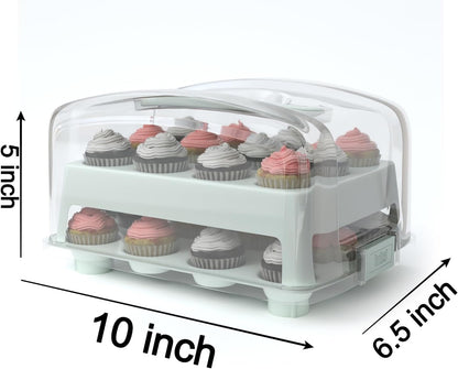 Top Shelf Elements MINI Cupcake Box. NOT For Standard Size Cupcakes. Fashionable Green Carrier Holds 24 MINI-Size Cupcakes, Cupcake Traveler,