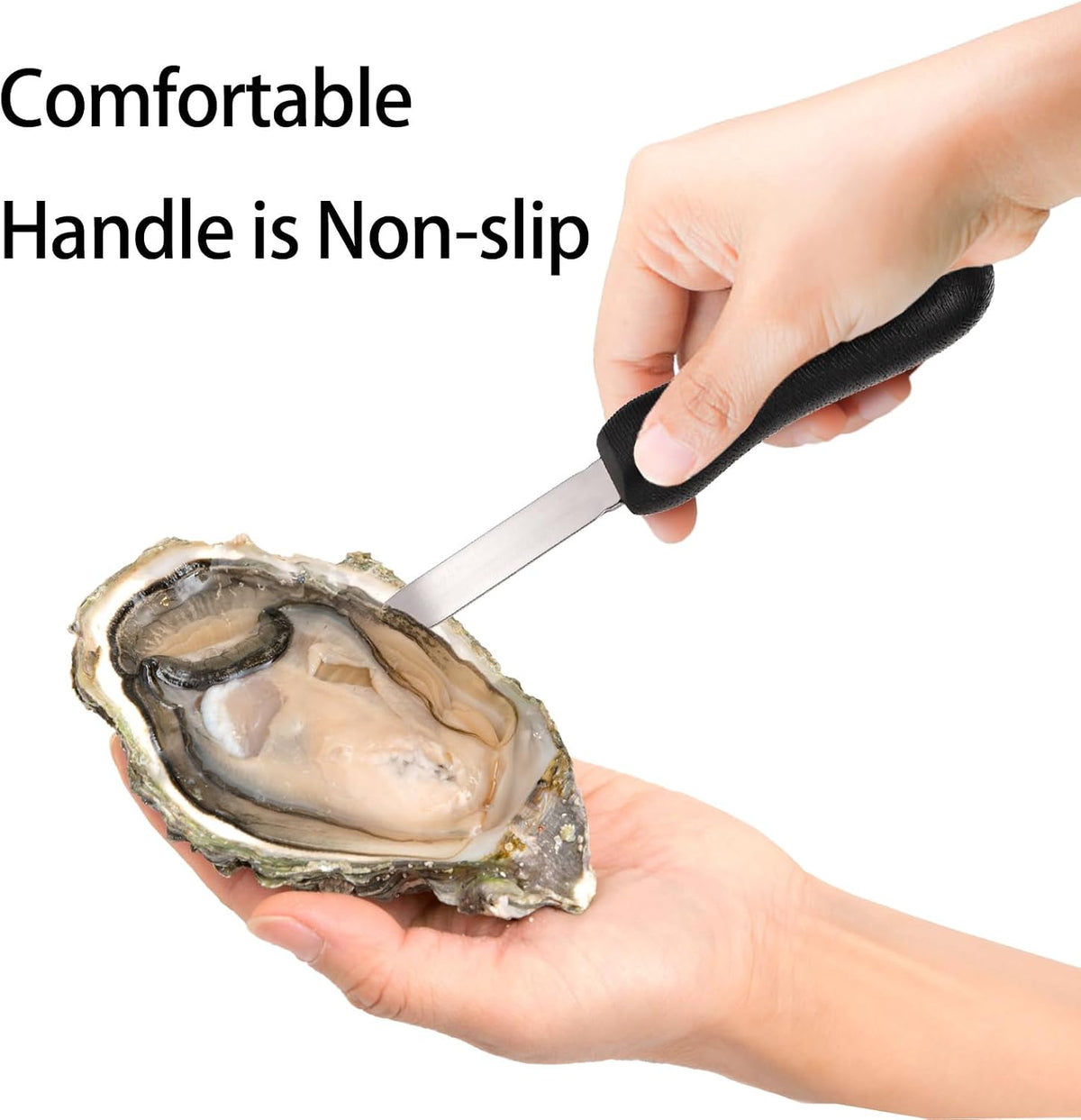Fasmov 10 Pack Oyster Shucking Knife, Stainless Steel Oyster Knife Oyster Shucker Clam Knife, Oyster Knives Suitable for All Kinds of Shells and Oysters Shucking(White+ Black)