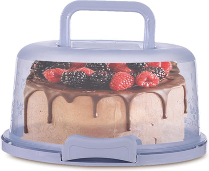 Cake Carrier/Storage Container With Server Clear Dome Cake Transport Container 26x22x12.5cm, Airtight Reusable Cakes Carrier With Handle For Party Travel, Spill-Proof Dustproof Food Storage Box