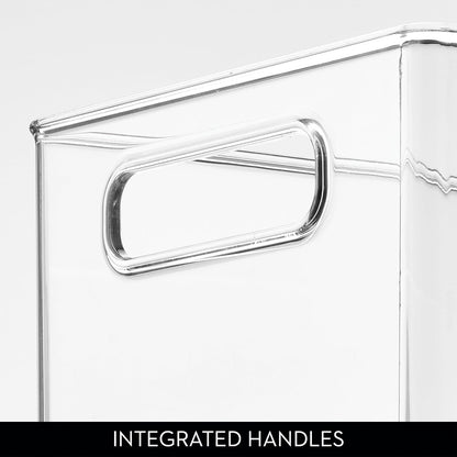 iDesign Kitchen Binz BPA-Free Plastic Deep Stackable Organizer with Handles - 8" x 6" x 14.5", Clear