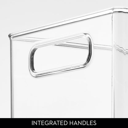 iDesign Stackable Fridge Bin, Set of 4, Clear | Kitchen Storage Bin, For Pantry, Cabinets, or Fridge