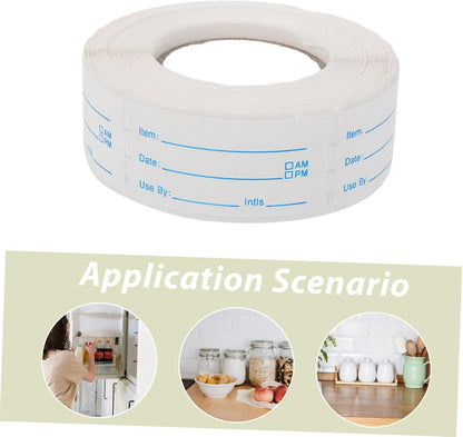 1roll Food Date Labels Stickers Removable Adhesive Stickers for Organizing Fridge Containers Safe Kitchen Storage Easy Application for Home Catering Use