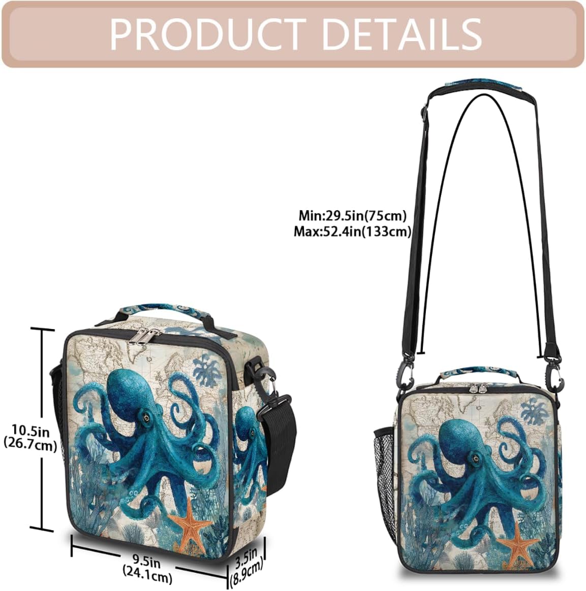 cfpolar Skull Skateboard Lunch Box for Boys Girls, Insulated Lunch Bags for Kids Reusable Mini Cooler Lunch Tote Lunchbox Thermal Meal Tote Kit with Shoulder Strap for Work School Picnic