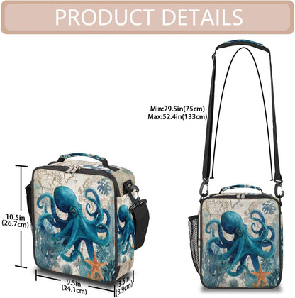 cfpolar Skull Skateboard Lunch Box for Boys Girls, Insulated Lunch Bags for Kids Reusable Mini Cooler Lunch Tote Lunchbox Thermal Meal Tote Kit with Shoulder Strap for Work School Picnic