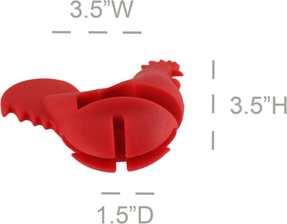 HOME-X Red Rooster Spoon Holder, Pot/Pan Clip Kitchen Accessories, Fun Hostess Gifts