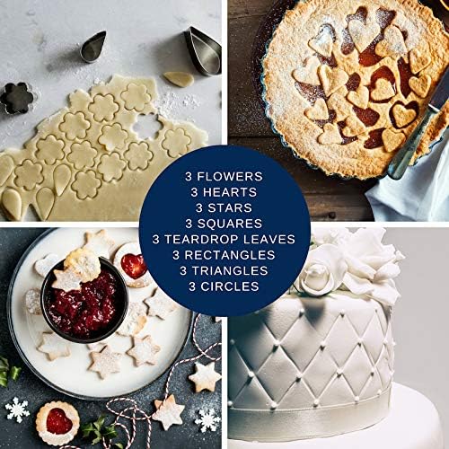 Ultra Cuisine Mini Cookie Cutter Shapes Set - 8 Shapes, 3 sizes