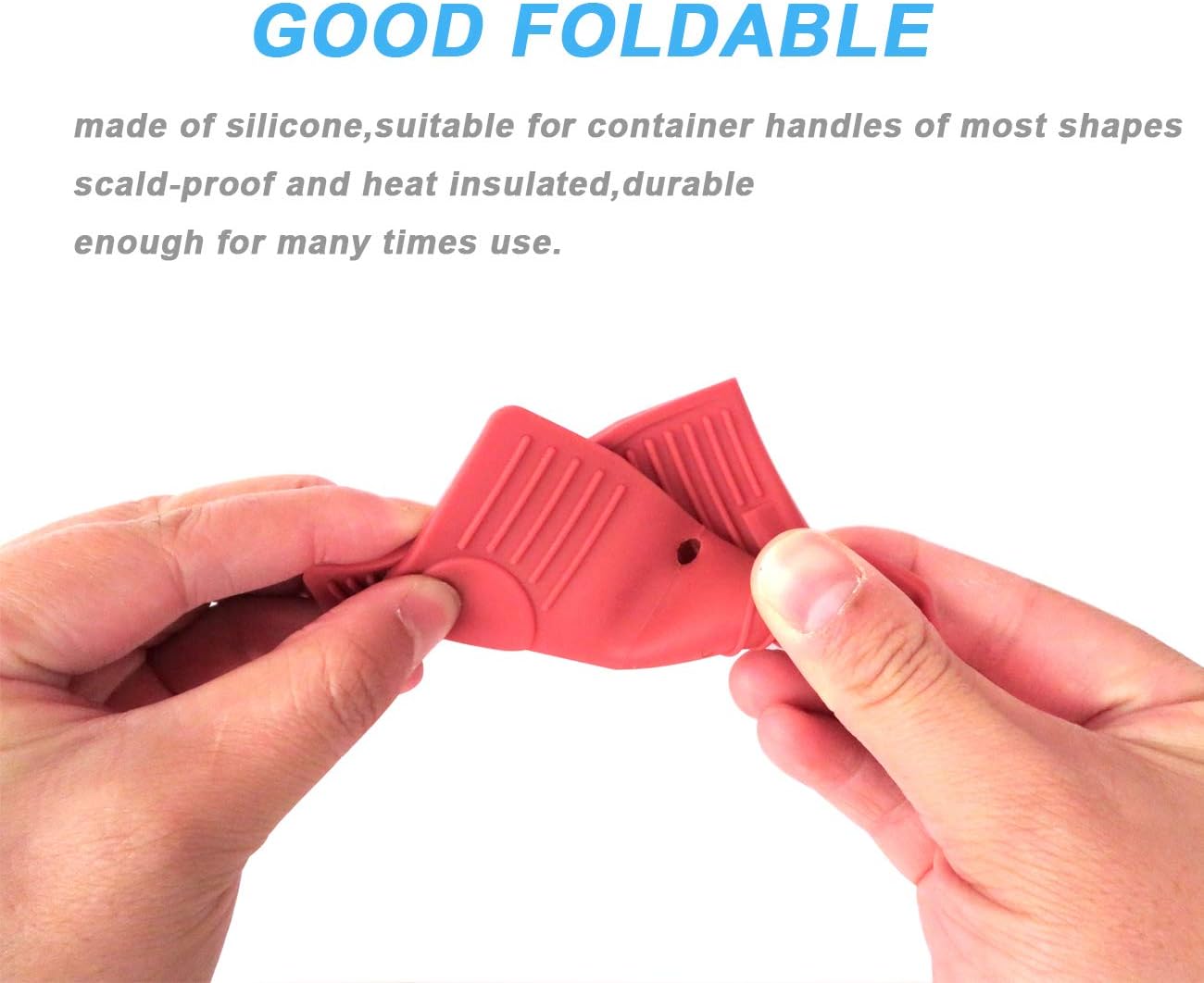 4 Pieces Non-Slip Silicone Hot Handle Holder and Assist Grips, Potholder for Cast Iron Skillets, Heat Resistant Handle Cover Sleeve for Frying Pans, Casserole, Cookware Handles (Black, Red)