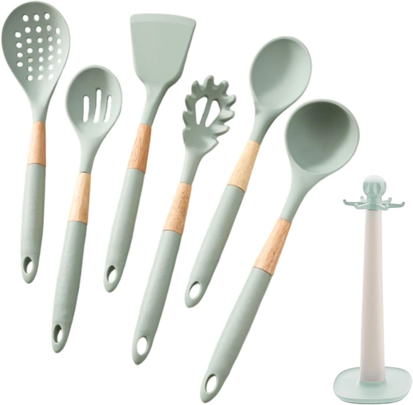 Cooking Utensils Set, With Holder, 1set, Silicone Kitchen Utensils Set, Silicone Spatulas, Food Grade Non Stick Coating Design, For Home Restaurant Camping