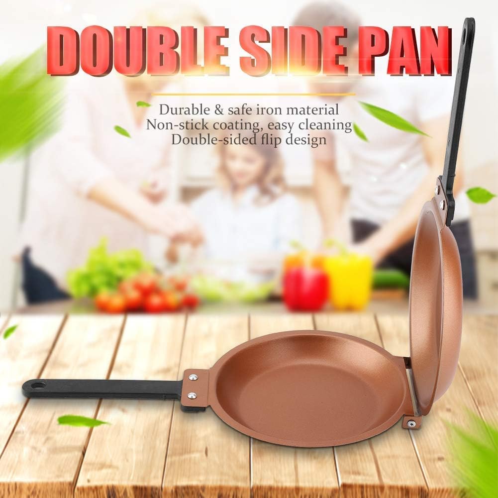 Double Sided Frying Pan, Nonstick Baking Pancake Pan with Flip Design Fried Egg Pancake Maker for Fluffy Pancakes Omelette Maker Frittata Maker