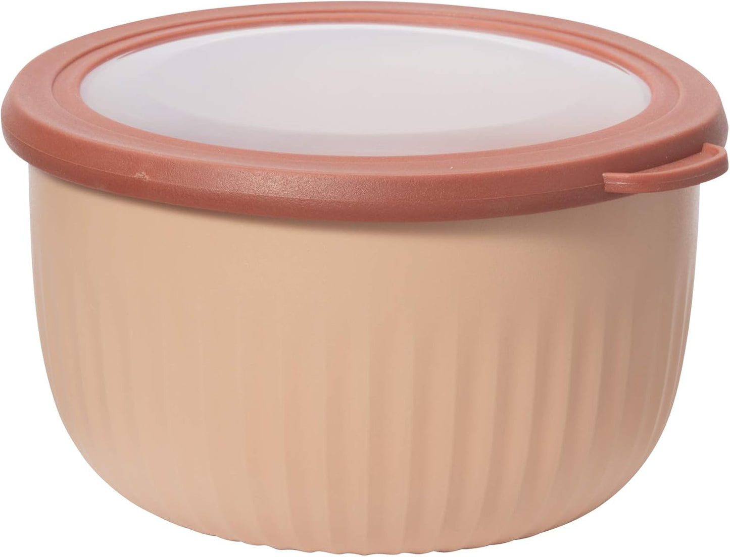 Oggi Prep, Store & Serve Plastic Bowl w/See-Thru Lid- Dishwasher, Microwave & Freezer Safe, (4 qt) Lt Gray w/Dk Gray Lid
