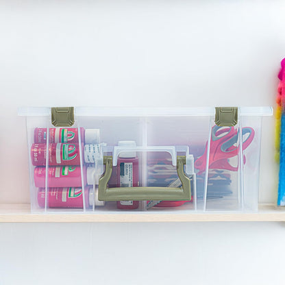 ArtBin 6990SO Super Satchel Double Deep Compartment Box - Art Storage with 8 Removable Compartments, Smart Closure for Craft Supplies (Gold - Pack of 1)