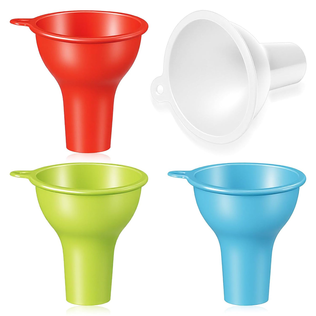 4pcs Silicone Funnels for Kitchen Use,Wide Mouth Silicon Funnel