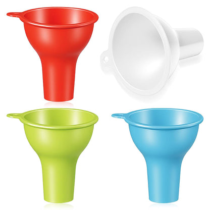 4pcs Silicone Funnels for Kitchen Use,Wide Mouth Silicon Funnel
