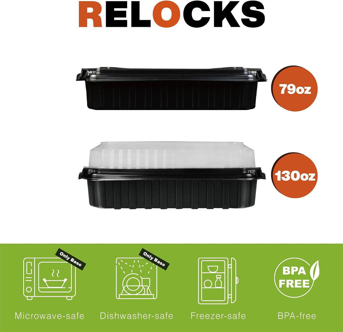 Ultra-Cold Freezer Containers, Frozen Meal Prep Storage with Lids | (-30°C/-22°F), Microwave & Freezer-Safe, Perfect for Frozen Meat, Seafood and Hot Meals, 10" x 8.2" x 3.7", 10 Packs