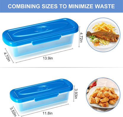 Batter Bowl with Lid, 2-Pack Fish Batter Shaker, Better Breader Shaker Bowl with Breading Shaker Tray, Batter Bowl with Lids Shaker for Frying Chicken Wings Fish Onion Rings Veggies (Blue)