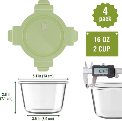 Freshmage 23oz Glass Meal Prep Containers with Lids, Airtight 3-Cup Glass Storage Containers Set, Heat-Resistant BPA-Free for Soup, Leftover, Microwave, Dishwasher, and Freezer Safe (6 Packs)