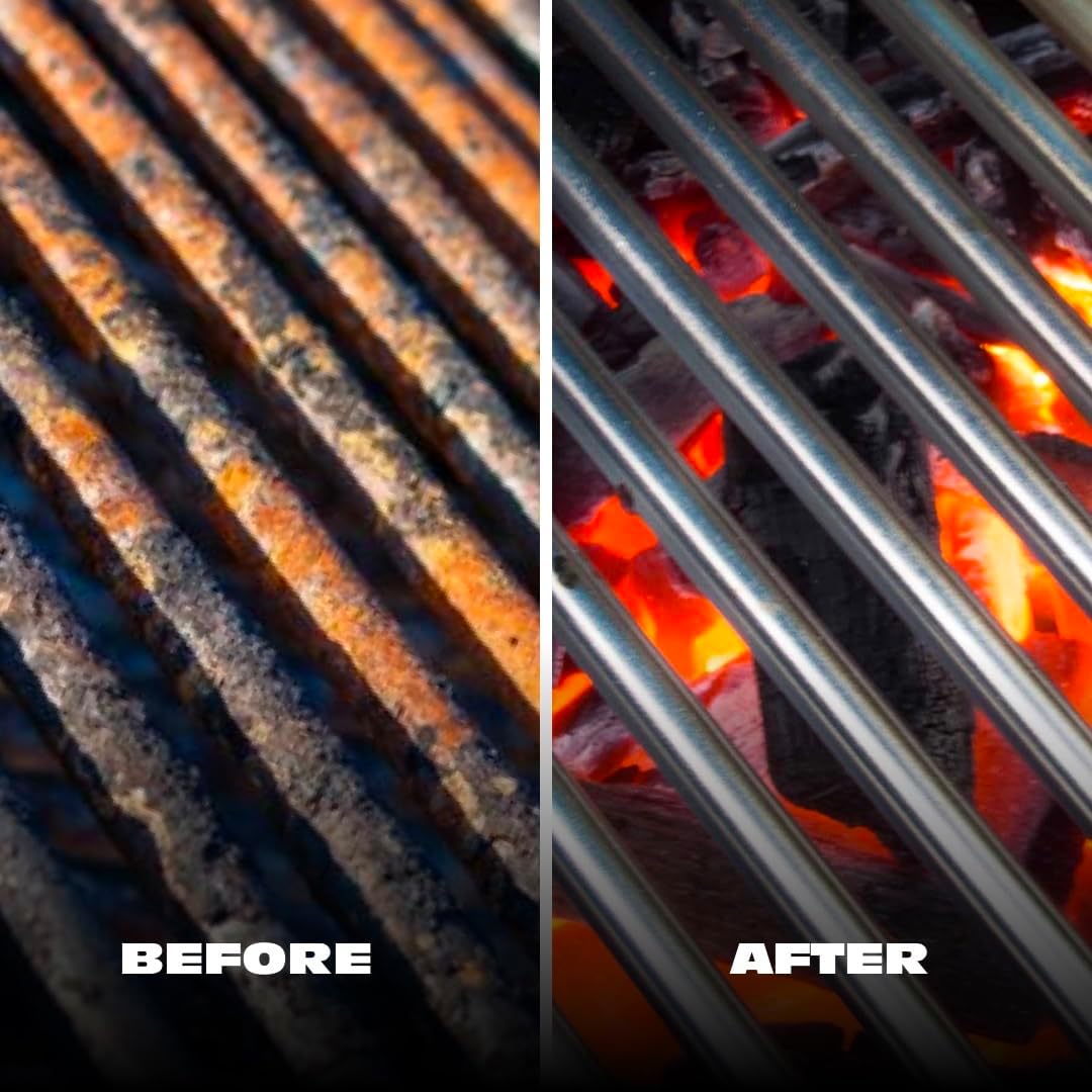 BBQ-AID Grill Brush for Outdoor Grill Bristle Free - 18" BBQ Brush for Grill Cleaning Kit - Safe BBQ Grill Cleaner Brush and Scraper - Stainless Grill Cleaning Brush for Any Grill, Grill Accessories