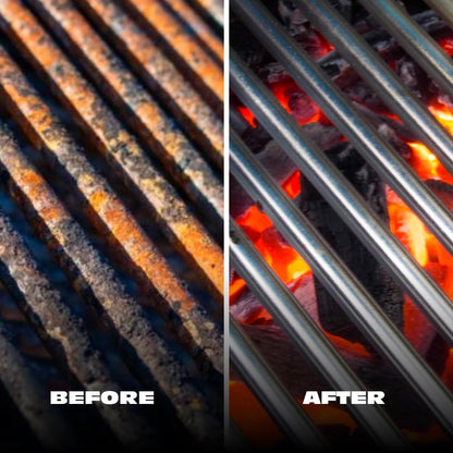 BBQ-AID Grill Brush for Outdoor Grill Bristle Free - 18" BBQ Brush for Grill Cleaning Kit - Safe BBQ Grill Cleaner Brush and Scraper - Stainless Grill Cleaning Brush for Any Grill, Grill Accessories