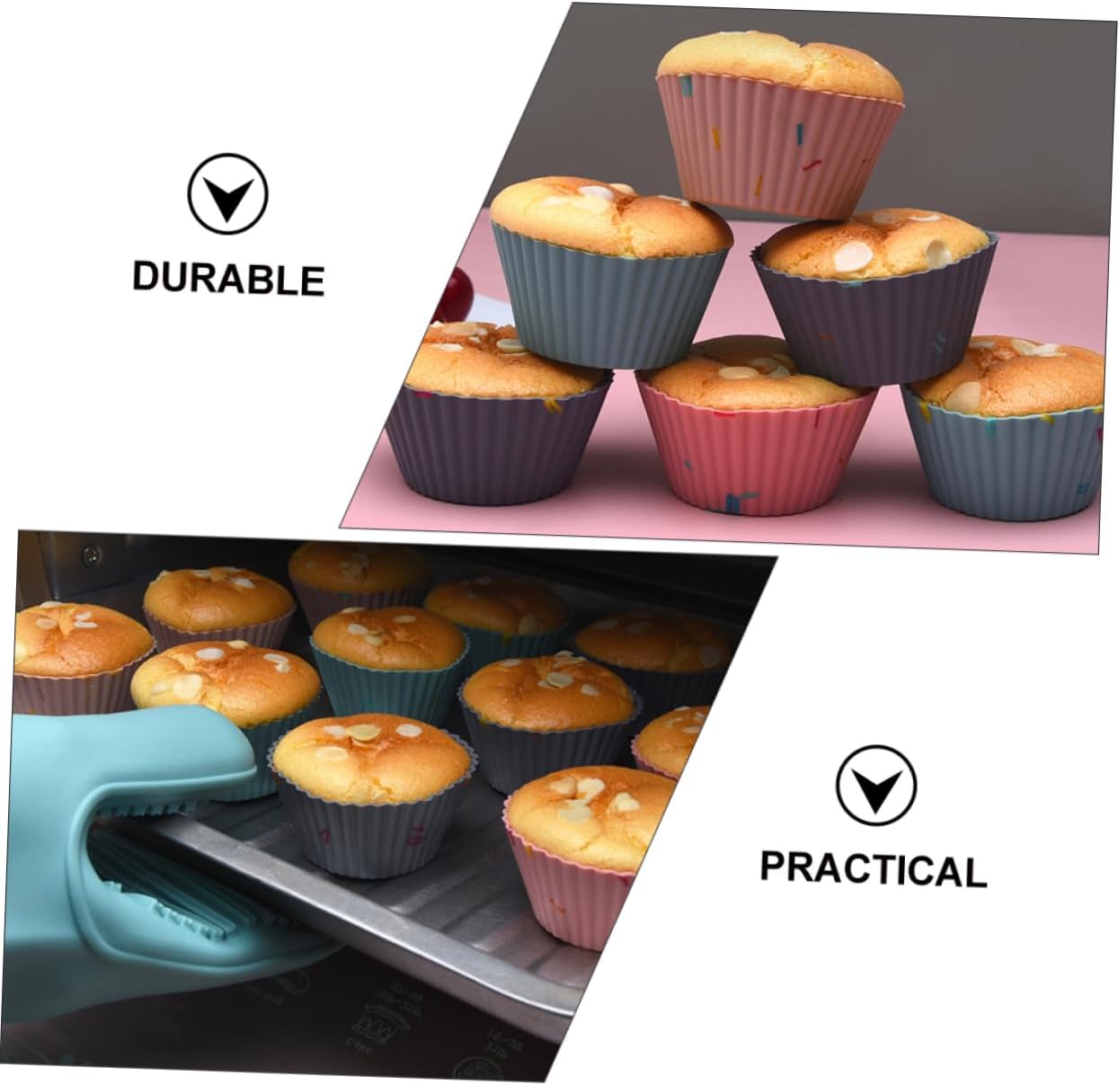 Jumbo Silicone Muffin Baking Cups Round Cake Mold Multi-purpose Baking Cups Easy Demoulding Non-stick for Diy