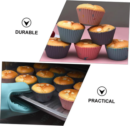Jumbo Silicone Muffin Baking Cups Round Cake Mold Multi-purpose Baking Cups Easy Demoulding Non-stick for Diy