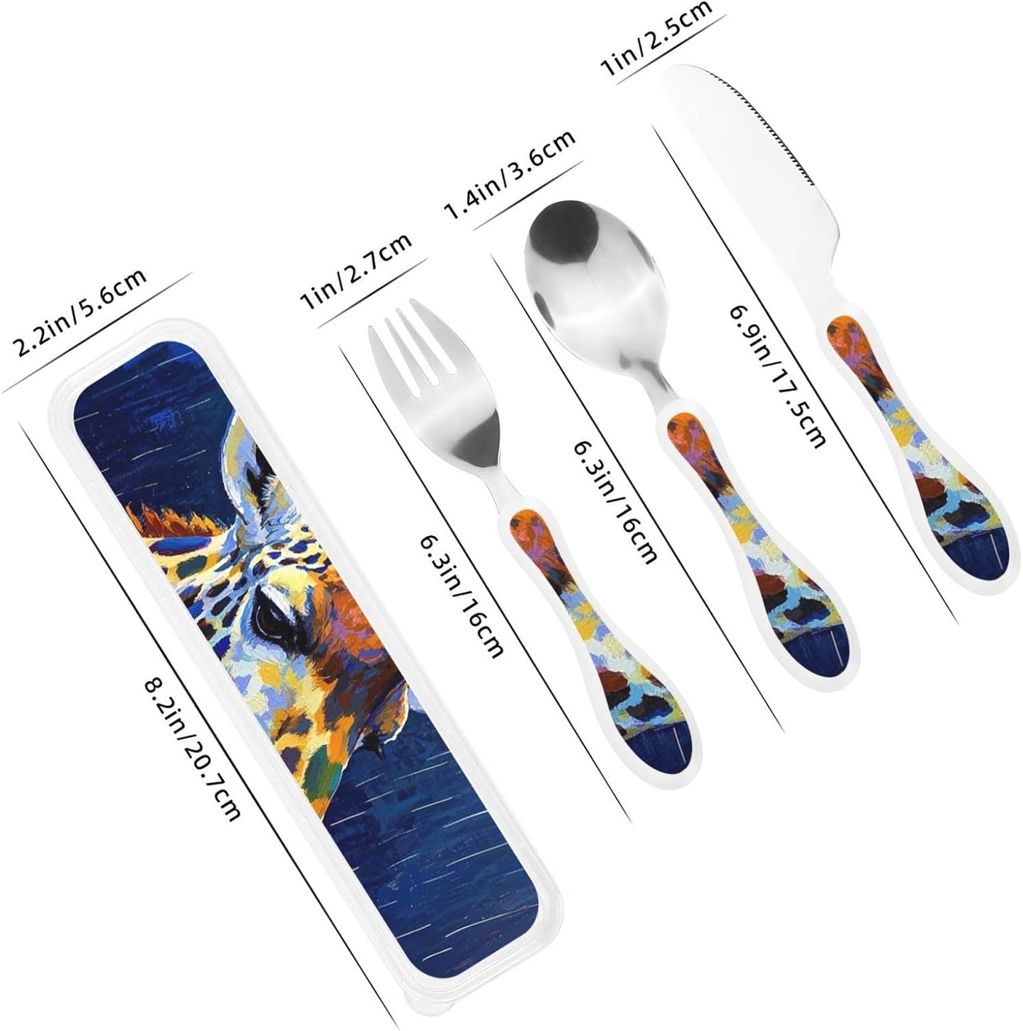 3-Piece Kids Silverware Set With Storage Case, Stainless Steel Reusable Children Safe Knife Spoon Fork Set Chinese Celadon Peacock Children Flatware Set For Kids Lunch Box