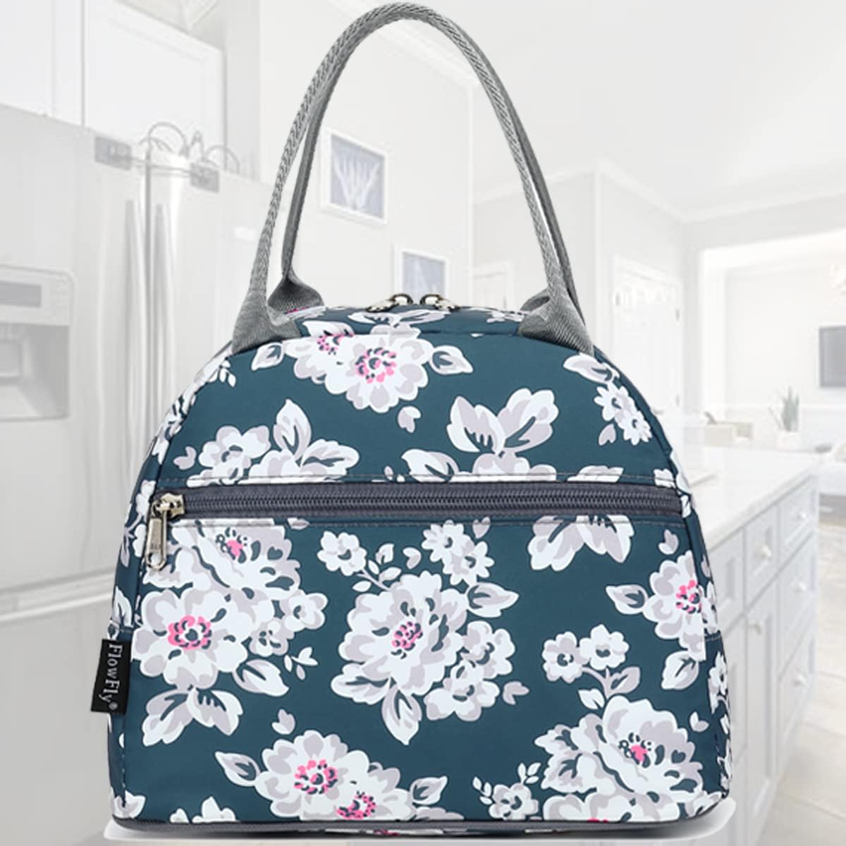 FlowFly Insulated Lunch Cooler Bag - Tote Bag Organizer for Women/Men, Black - Colors B